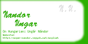 nandor ungar business card