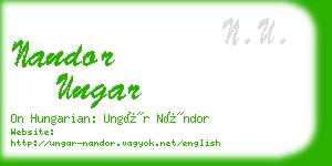 nandor ungar business card
